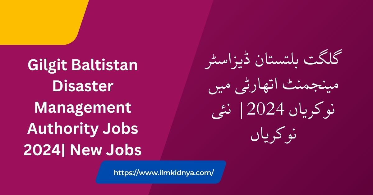 Gilgit Baltistan Disaster Management Authority Jobs 2024| New Jobs