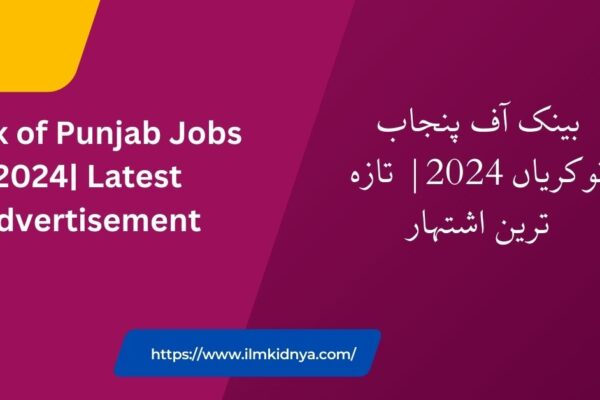 Bank of Punjab Jobs 2024| Latest Advertisement