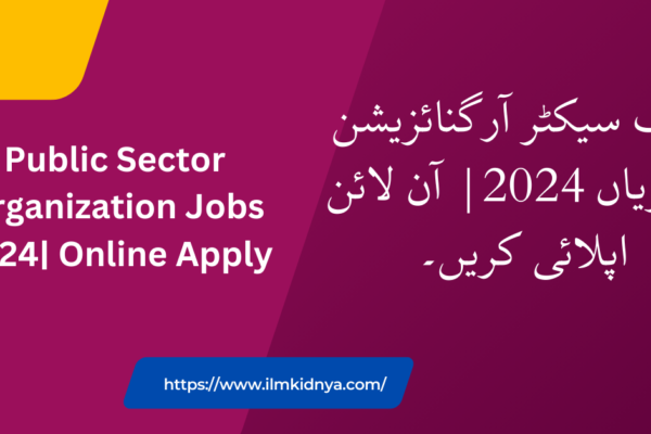 Public Sector Organization Jobs 2024| Online Apply