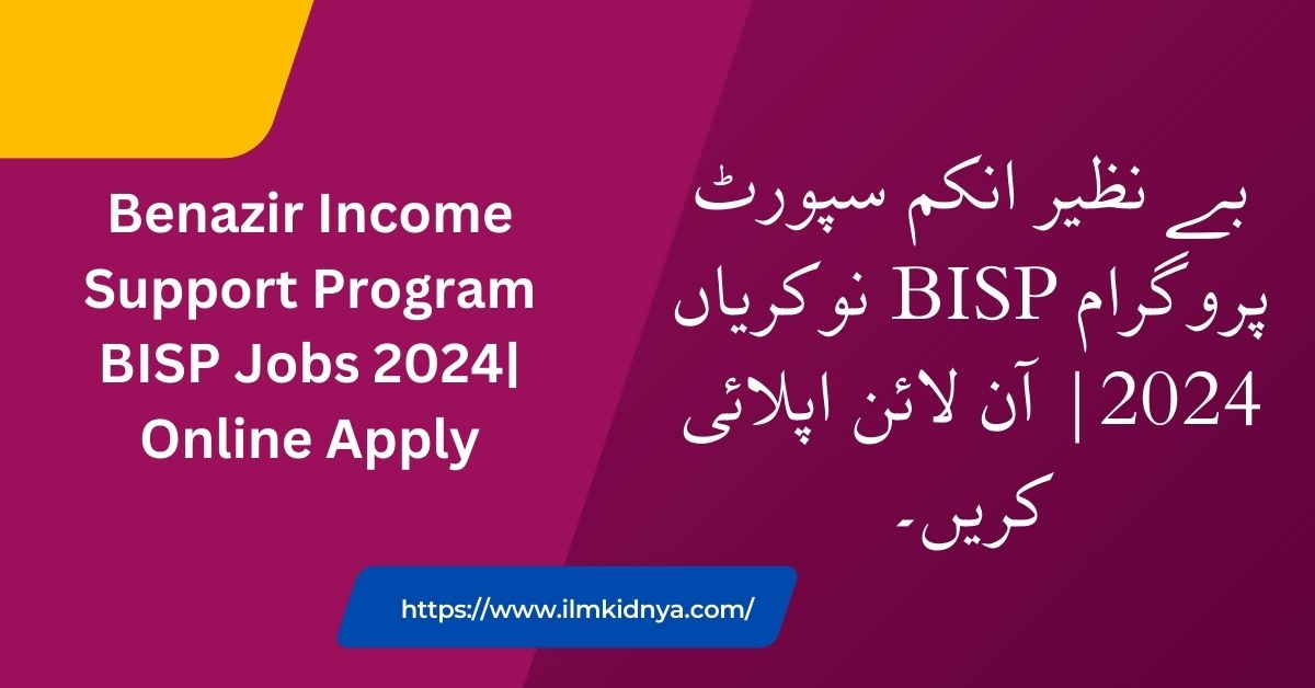 Benazir Income Support Program BISP Jobs 2024| Online Apply