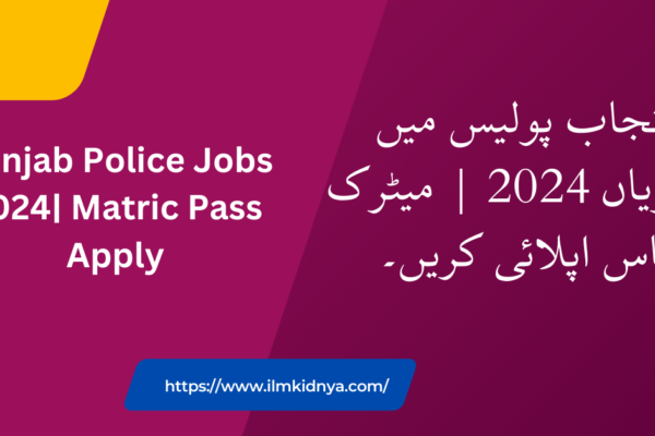 Punjab Police Jobs 2024| Matric Pass Apply