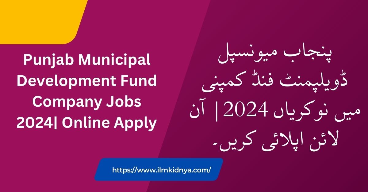 Punjab Municipal Development Fund Company Jobs 2024| Online Apply